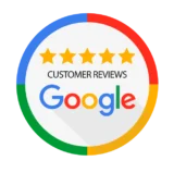 Google five-star customer reviews badge